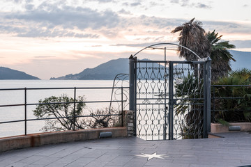 the quiet after the storm and bad weather in Lerici in Liguria, Italy on November 2018