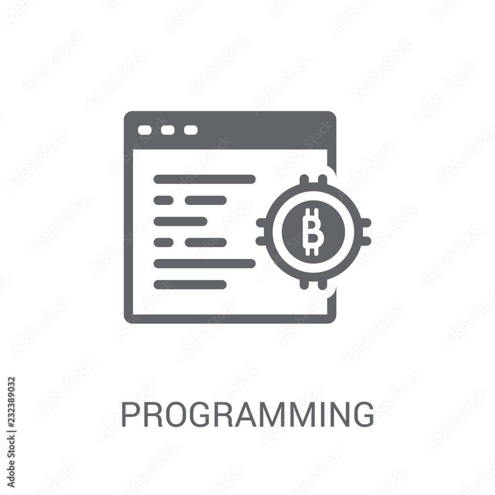 Poster programming icon. trendy programming logo concept on white background from cryptocurrency economy an