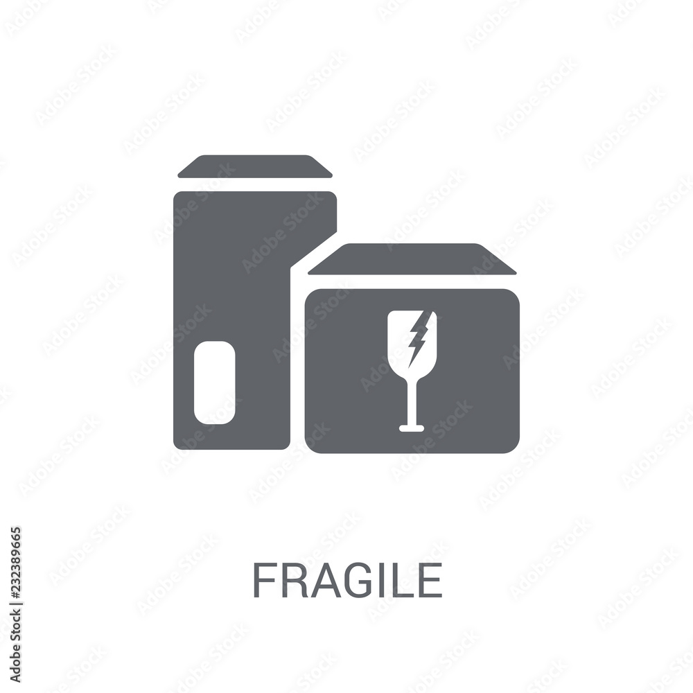 Poster fragile icon. trendy fragile logo concept on white background from delivery and logistics collection
