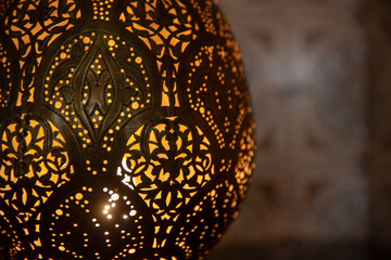 Close up of Moroccan lamp