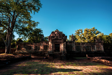 Fototapeta premium Mueang Tam Stone Sanctuary (Prasat Mueang Tam). The Historical Sites and Monuments located in Buriram province of Thailand