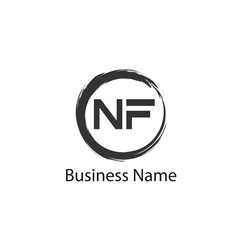 Initial Letter NF Logo Template Design