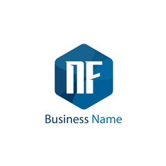 Initial Letter NF Logo Template Design