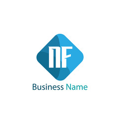 Initial Letter NF Logo Template Design