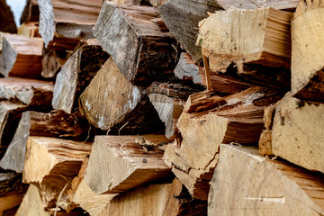 Stacked firewood waiting to be burned.