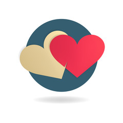 Heart icon vector.Valentine heart flat design. love logo.