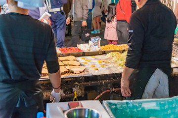 縁日のお好み焼き　祭りイメージ