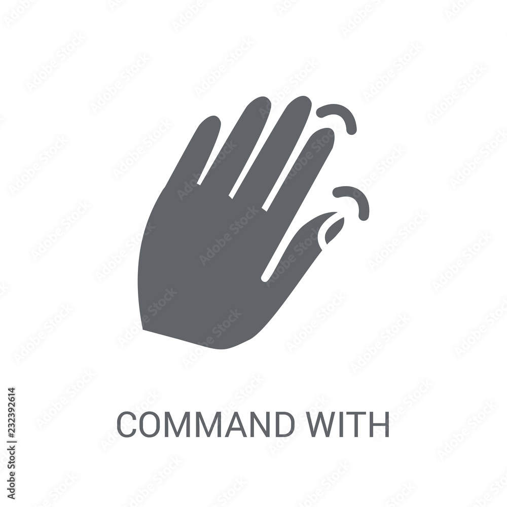 Poster command with fingers icon. trendy command with fingers logo concept on white background from hands c
