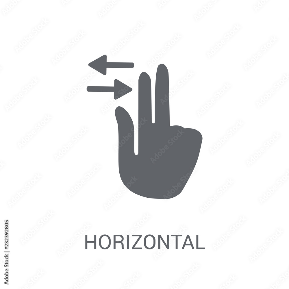 Poster horizontal scroll gesture icon. trendy horizontal scroll gesture logo concept on white background fr