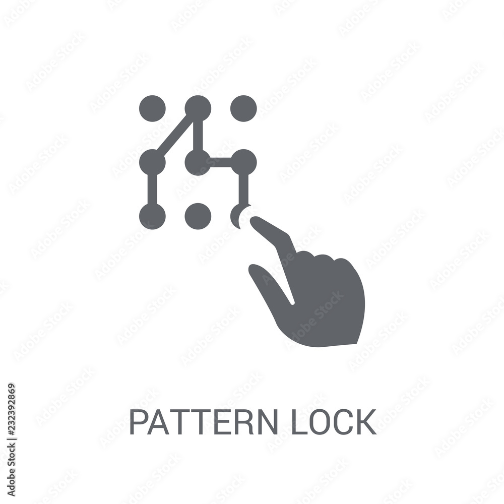 Poster pattern lock gesture icon. trendy pattern lock gesture logo concept on white background from hands c