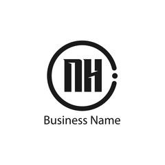 Initial Letter NH Logo Template Design