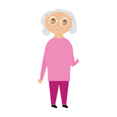 Isolated old woman. Grandmother. Vector illustration design