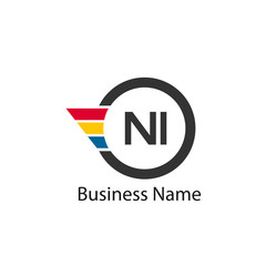Initial Letter NI Logo Template Design