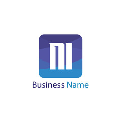 Initial Letter NI Logo Template Design