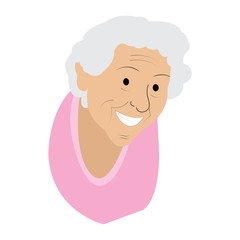 Isolated old woman. Grandmother. Vector illustration design