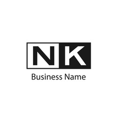 Initial Letter NK Logo Template Design