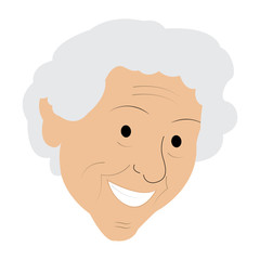 Isolated old woman. Grandmother. Vector illustration design