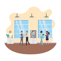 group of people business in the work office