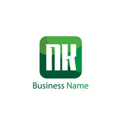 Initial Letter NK Logo Template Design