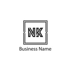 Initial Letter NK Logo Template Design