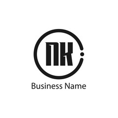 Initial Letter NK Logo Template Design