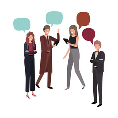 group of people business with speech bubble