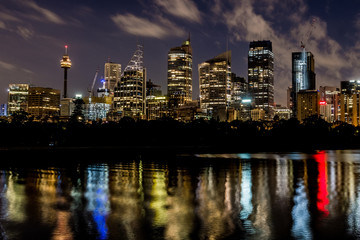 Fototapeta na wymiar Sydney City under night clouds