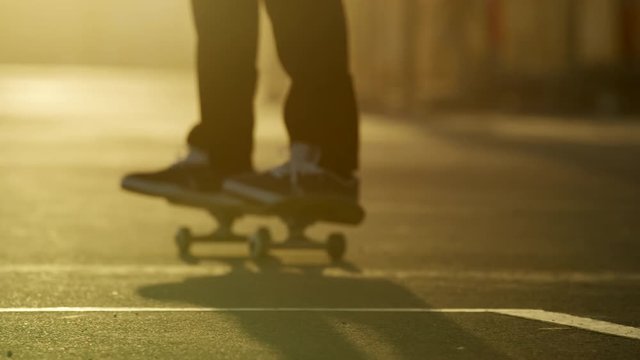 Skateboarder At Sunset 4K