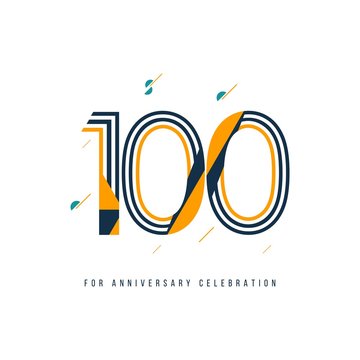 100 Year Retro Anniversary Celebration Vector Template Design Illustration