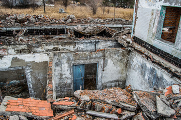 Interior of an old destroyed house
