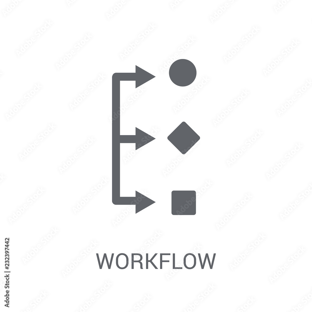 Poster workflow icon. trendy workflow logo concept on white background from productivity collection