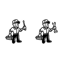 Maintenance Man Logo Mascot Character