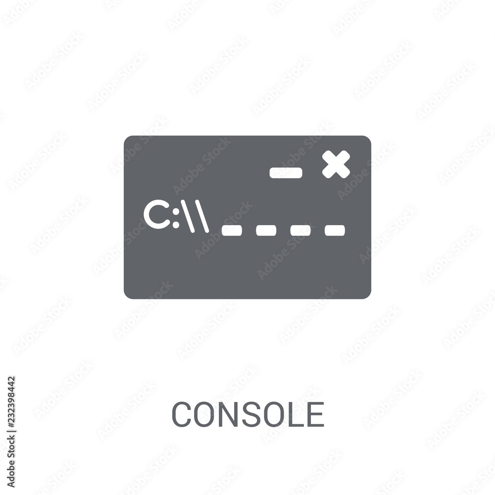 Poster console icon. trendy console logo concept on white background from programming collection