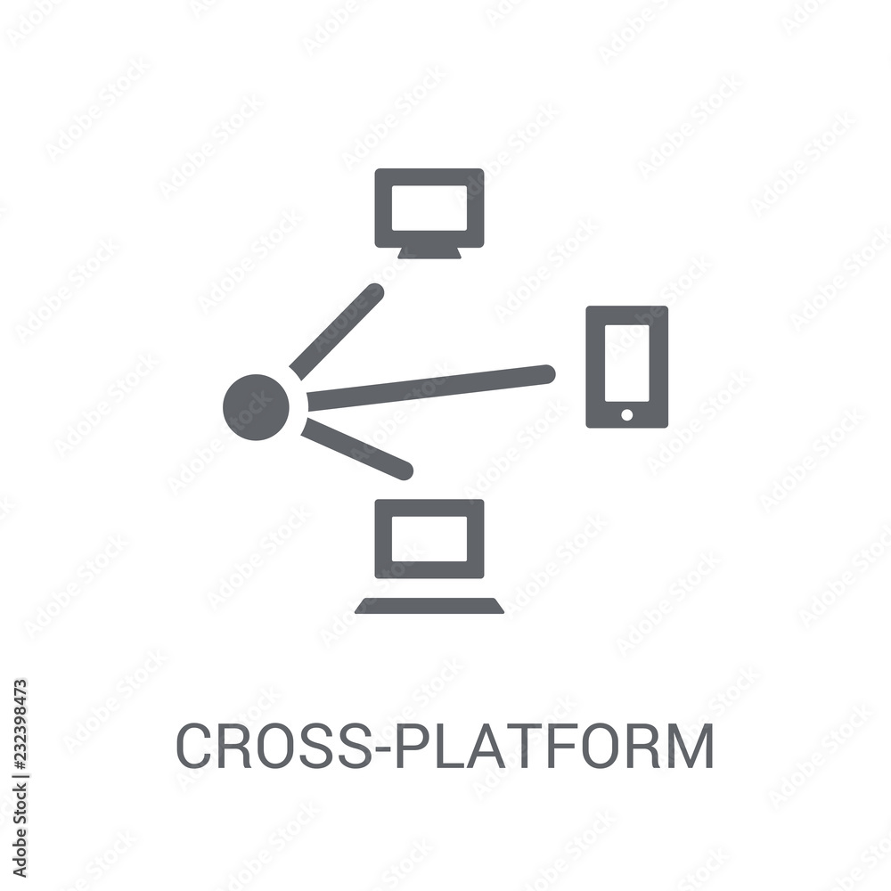 Poster cross-platform icon. trendy cross-platform logo concept on white background from programming collect