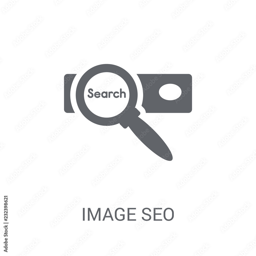 Poster image seo icon. trendy image seo logo concept on white background from programming collection