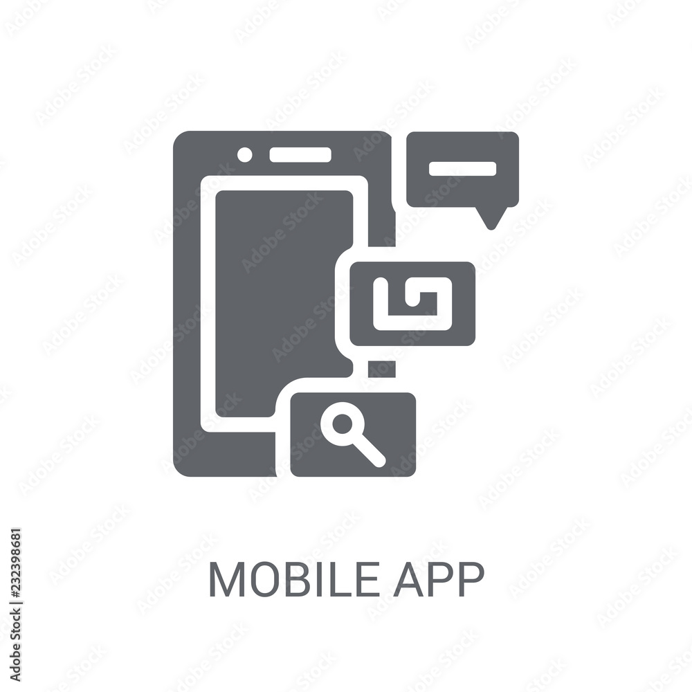 Poster mobile app icon. trendy mobile app logo concept on white background from programming collection