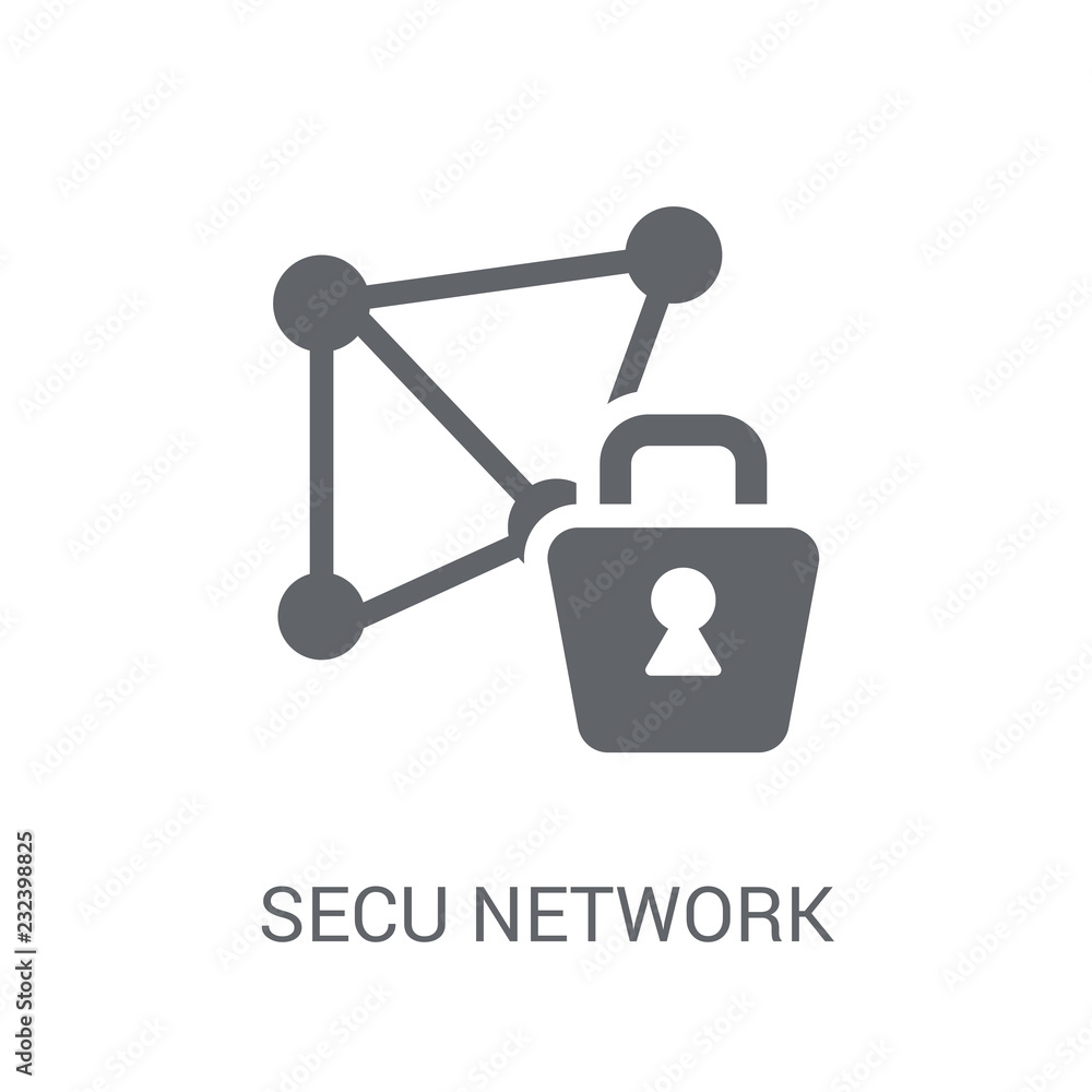 Poster secured network icon. trendy secured network logo concept on white background from programming colle