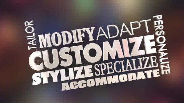 Customize Make to Order Personalize Word Collage 3d Animation