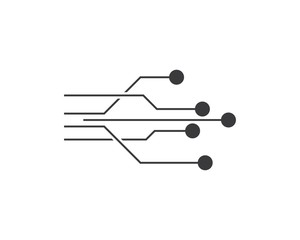 Circuit logo template vector icon illustration