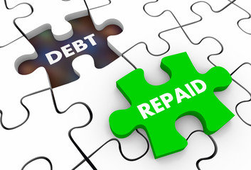 Fototapeta premium Debt Repaid Get Out of Bankruptcy Credit Repayment 3d Illustration
