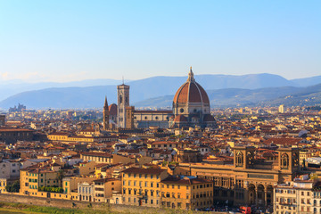 Fototapeta na wymiar Duomo Cathedaral in evening sunlight, Florence,Tuscany