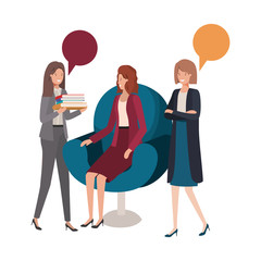 Obraz premium group of people business with speech bubble