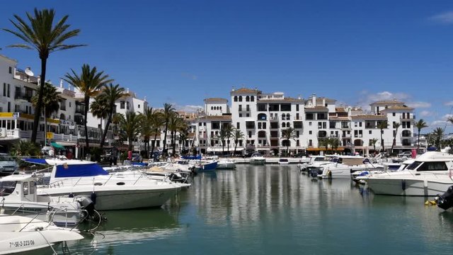Spanish Marina in Puerto de La Duquesa in The Costa del Sol in Spain.
Camera = Static of boats