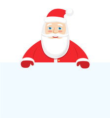 Fototapeta na wymiar Santa Claus vector with white copy space flat cartoon character Christmas illustrations isolated on white 