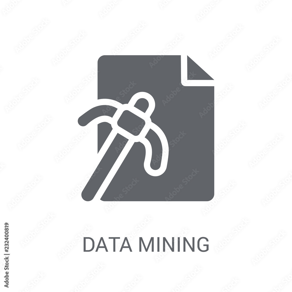 Poster data mining icon. trendy data mining logo concept on white background from technology collection