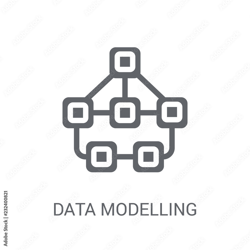 Poster Data modelling icon. Trendy Data modelling logo concept on white background from Technology collection