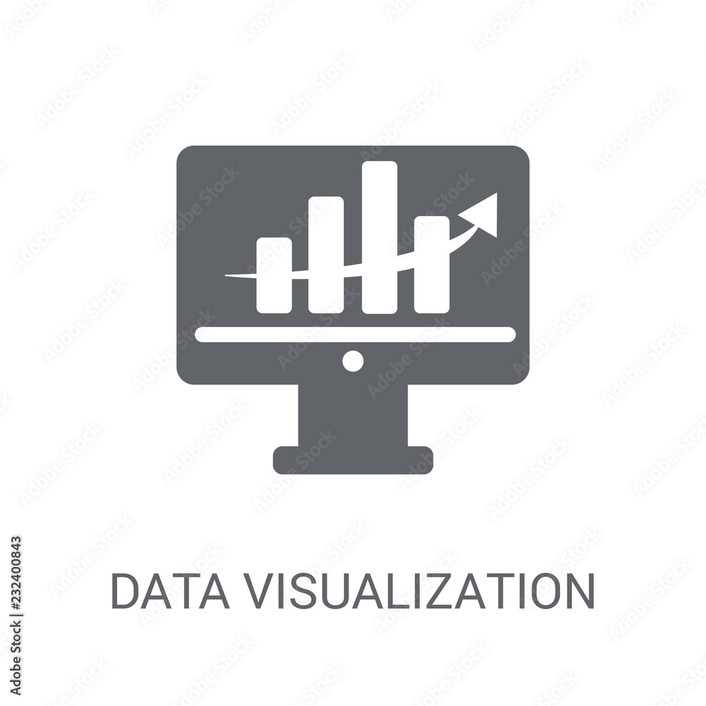 Poster data visualization icon. trendy data visualization logo concept on white background from technology 