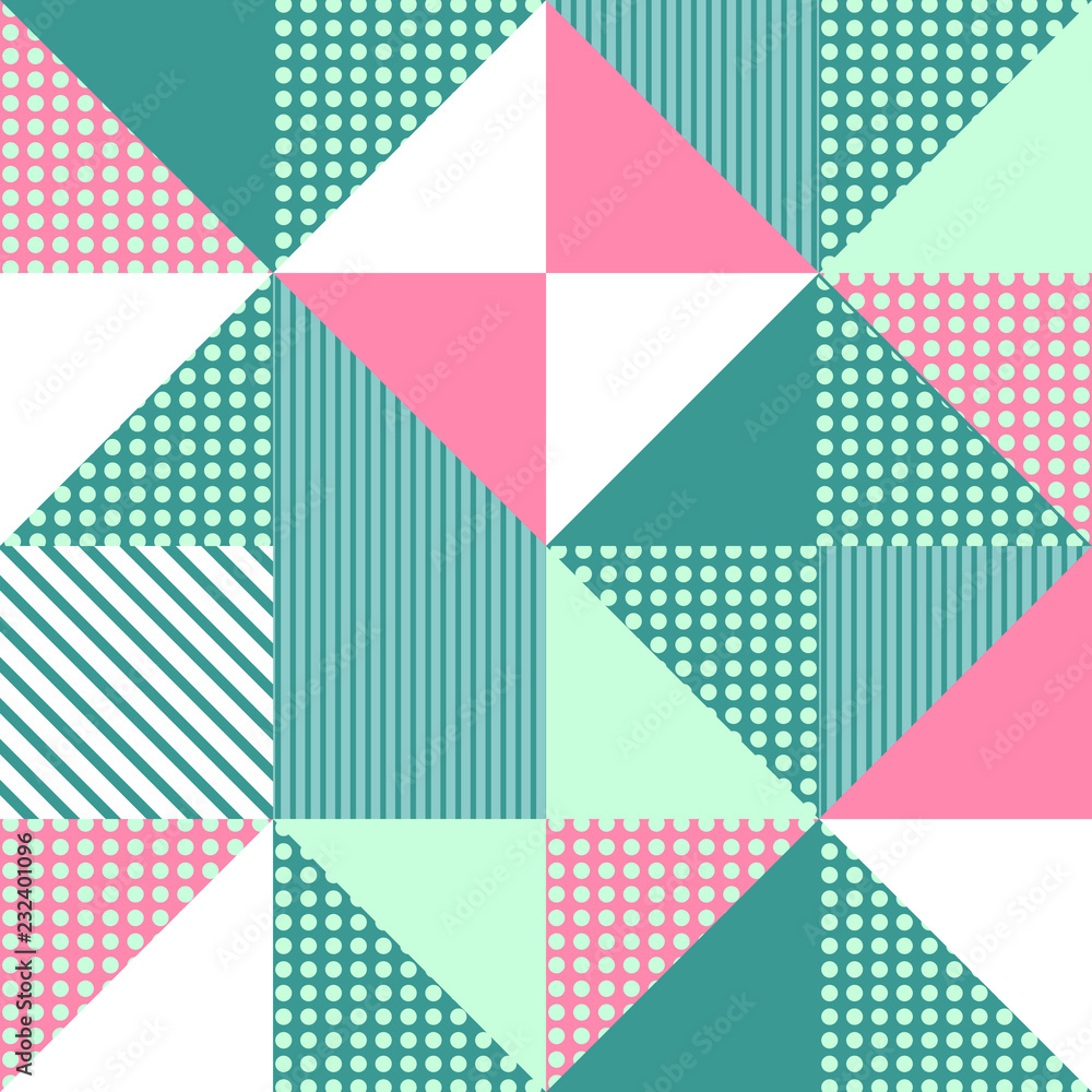 Poster vector retro memphis geometric abstract trendy seamless pattern. popular background patterns for fas