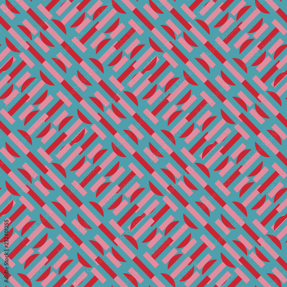 Aufkleber girly geometric abstract seamless pattern with feminine colors and unique unusual shape. vector illu