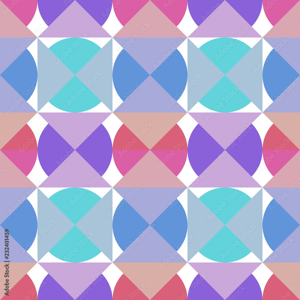 Poster Abstract geometric pattern with seamless colorful circle background. Vector illustration for fashion print and wrapping.